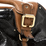 Patent Lambskin Medium Paddington Satchel Dark Brown