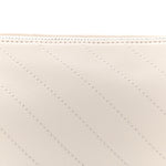 Sakai Be Green Calfskin Diagonal Stitched Mini Blondie Barrel Shoulder Bag Mystic White