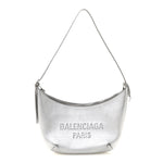 Metallic Calfskin Mary Kate Shoulder Bag Silver