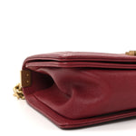 Caviar Quilted Medium Boy Flap Burgundy