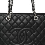 Caviar Quilted Grand Shopping Tote GST Black