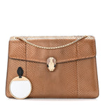 Metallic Snakeskin Serpenti Forever Medium Shoulder Bag Gold