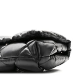 Nappa Calfskin Quilted Touch B Puffy Clutch Black
