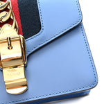 Calfskin Mini Sylvie Chain Shoulder Bag Clear Sky Blue