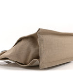 Linen Calfskin Small Rive Gauche Tote Greggio Natural
