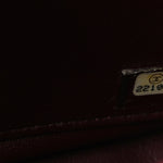 Shiny Goatskin Diagonal Quilted Small Flap Red