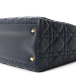 Lambskin Cannage Medium Lady Dior Navy Blue