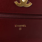Lambskin Quilted Chanel 19 Wallet On Chain WOC Burgundy