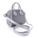 Lambskin Satin Strass Micro Antigona Lavender