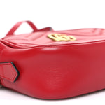 Calfskin Matelasse Mini GG Marmont Chain Shoulder Bag Hibiscus Red