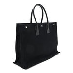 Linen Calfskin Rive Gauche Tote Black