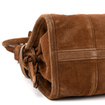Suede Triangle Medium Bonnie Shoulder Bag Cacao