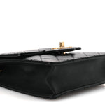 Goatskin Quilted Chic Pearls Flap Black