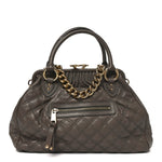 Calfskin Quilted Stam Brown