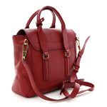 Textured Calfskin Medium Pashli Satchel Crimson