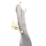 Box Calfskin 30 Montaigne Flap Bag Latte