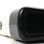 Aged Calfskin Quilted Medium Gabrielle Hobo Black White