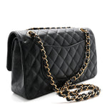 Caviar Quilted Medium Double Flap Black