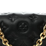 Lambskin Embossed Monogram Pochette Coussin Black