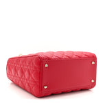 Lambskin Cannage Medium Lady Dior Red