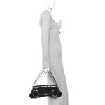 Nappa Vertical Matelasse Medium Maxi Horsebit Chain Shoulder Bag Black