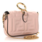 Nappa Matisse FF Embossed Nano Baguette Charm Rosa Quarzo