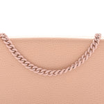 Dollar Calfskin Enamel Monochrome Mini GG Marmont Chain Wallet Perfect Pink