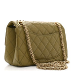 Aged Calfskin Quilted 2.55 Reissue 224 Flap  Khaki