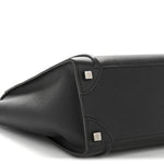 Drummed Calfskin Micro Luggage Black