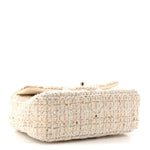 Tweed Quilted Mini Rectangular Flap Off White