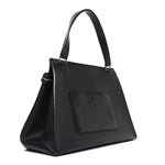Grained Calfskin Edge Shoulder Bag Black