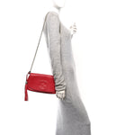 Pebbled Calfskin Medium Soho Flap Crossbody Vibrant Red