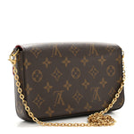 Monogram Pochette Felicie Chain Wallet Fuchsia