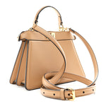 Shiny Nappa Petite Peekaboo I SEE U Satchel Miele Scuro