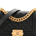 Caviar Quilted Small Boy Flap Black