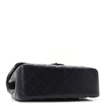 Lambskin Quilted Jumbo Double Flap Navy