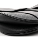Grained Calfskin Saddle Bag Black