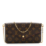 Monogram Pochette Felicie Chain Wallet Fuchsia