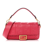 Nappa FF 1974 Embossed Baguette Rosa Fluo