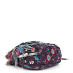Fox Fur Suede Floral Embroidered Biker Shoulder Bag