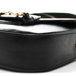 Azalea Calfskin Web Mini Horsebit 1955 Shoulder Bag Black
