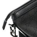 Nylon Monogram Medium GG Charm Dome Satchel Black
