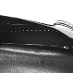 Grained Calfskin Rockstud Saddle Bag Black