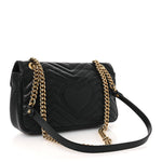 Calfskin Matelasse Small GG Marmont Shoulder Bag Black