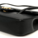 Shiny Caviar Mini Preppy Coco Shoulder Bag Black