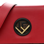 Vitello Century F is Fendi Bi-Color FF 1974 Embossed Kan I Shoulder Bag Fragola Maya Black