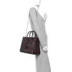 Calfskin Snakeskin Small Sac De Jour Burgundy