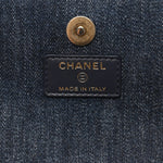 Denim Quilted Chanel 19 Flap Phone Holder With Chain Blue