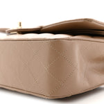 Caviar Quilted Medium Double Flap Beige