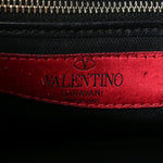 Vitello Calfskin Small Rockstud Flip-Lock Messenger Bag Black